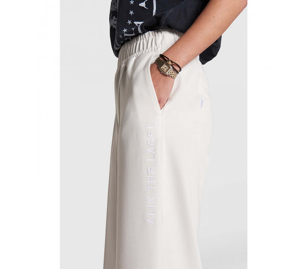 EMBROIDERED WIDE LEG PANTS
