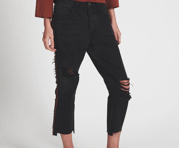 BLACK VAN HOOLIGANS LOW WAIST RELAXED STRAIGHT LEG JEAN
