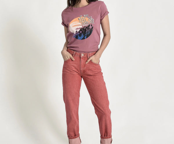 ORGANIC RED AWESOME BAGGIES HIGH WAIST STRAIGHT LEG JEAN