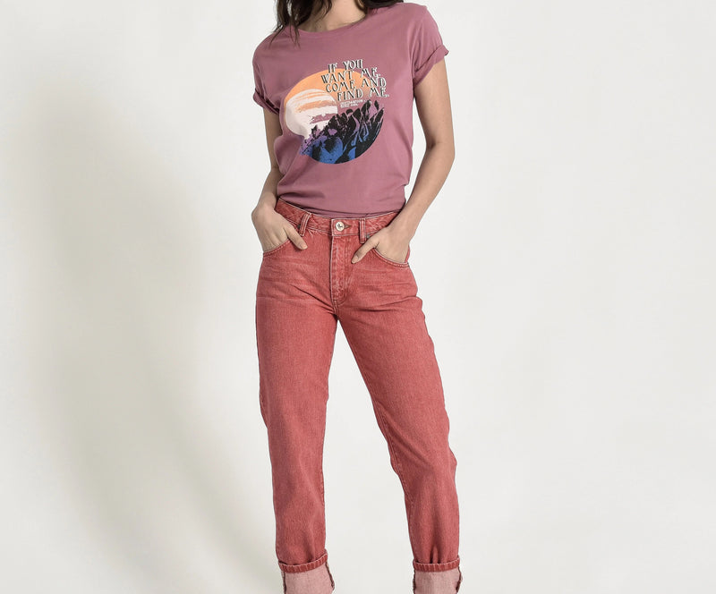 ORGANIC RED AWESOME BAGGIES HIGH WAIST STRAIGHT LEG JEAN