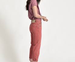 ORGANIC RED AWESOME BAGGIES HIGH WAIST STRAIGHT LEG JEAN