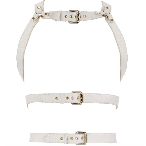 FAUX LEATHER HARNESS, IVORY