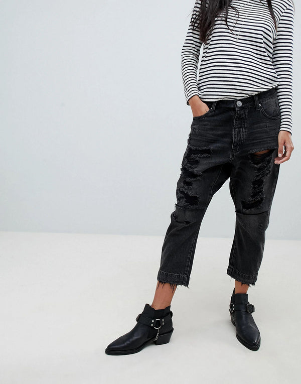 KINGPINS CROPPED BOYFRIEND JEAN
