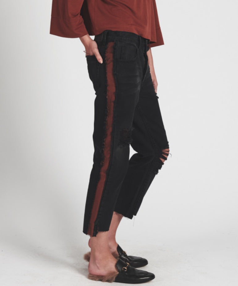 BLACK VAN HOOLIGANS LOW WAIST RELAXED STRAIGHT LEG JEAN