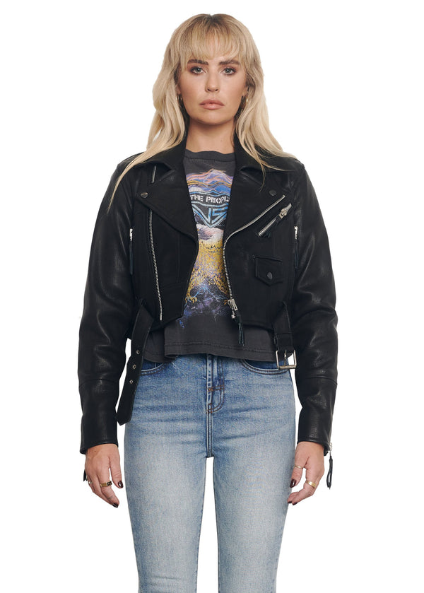 JESSICA LEATHER MOTORCYCLE JACKET